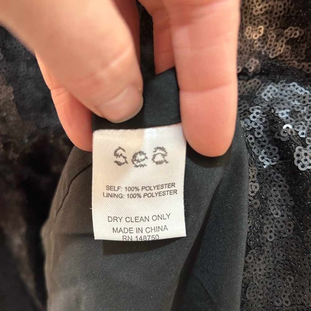 Sea New York Rachelle Sequin Tunic Dress Size S Black Cocktail NYE Party Pockets - Picture 11 of 12